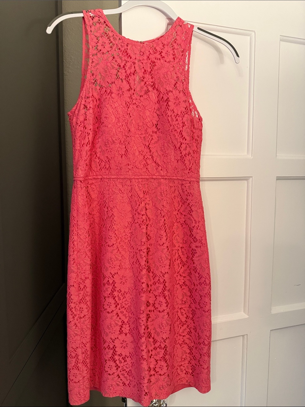 Donna Morgan Coral Lace Midi Dress